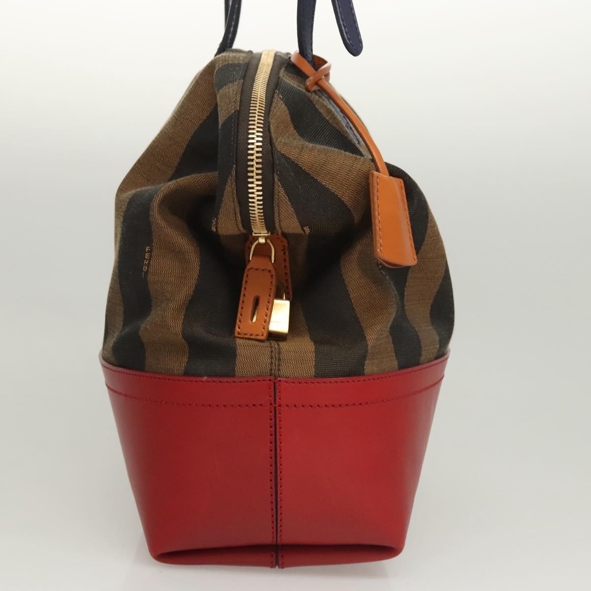 Fendi Pequin 2Bag Canvas and Leather, BROWN, CANVAS, Shoulder bag