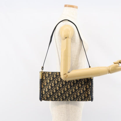 Christian Dior Vintage Trotter Shoulder Bag Canvas, NAVY, CANVAS, Shoulder bag