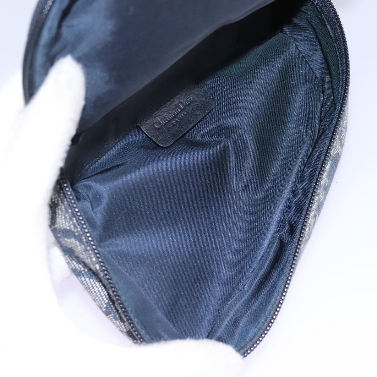 Christian Dior Vintage Saddle Coin Purse Diorissimo Canvas, NAVY, CANVAS, Wallets