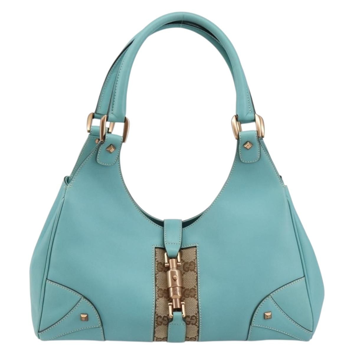 Gucci Joy Bardot Hobo Leather, BLUE, LEATHER, Shoulder bag