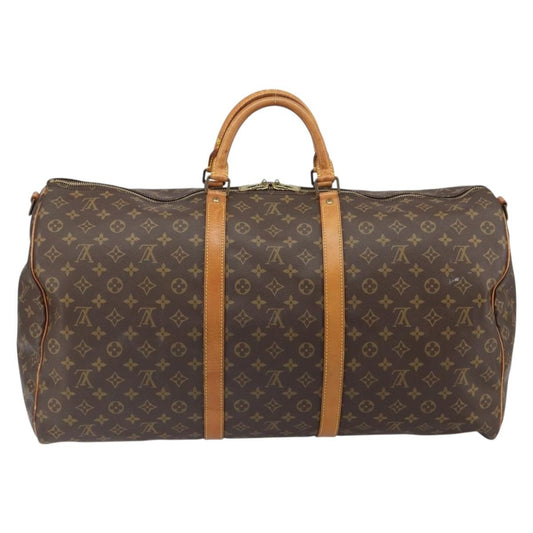 Louis Vuitton Keepall Bandouliere Bag Monogram Canvas, BROWN, CANVAS, Travel bag