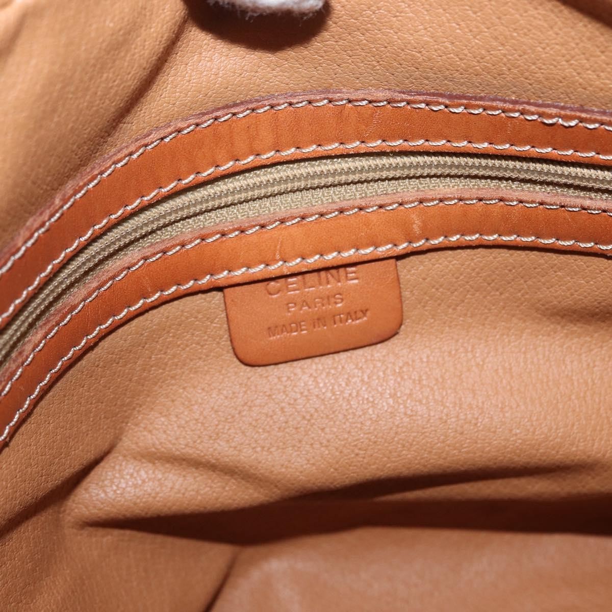 Celine Vintage Macadam Handbag Canvas and Leather, BROWN, CANVAS, Handbag