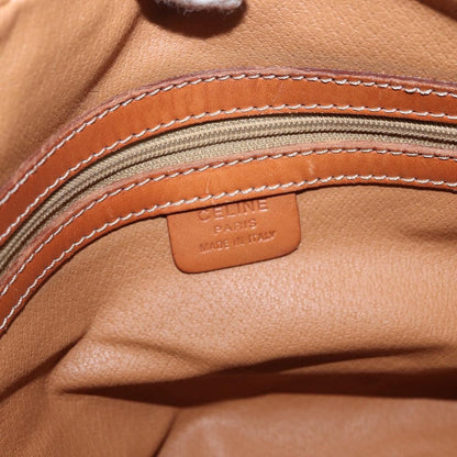 Celine Vintage Macadam Handbag Canvas and Leather, BROWN, CANVAS, Handbag