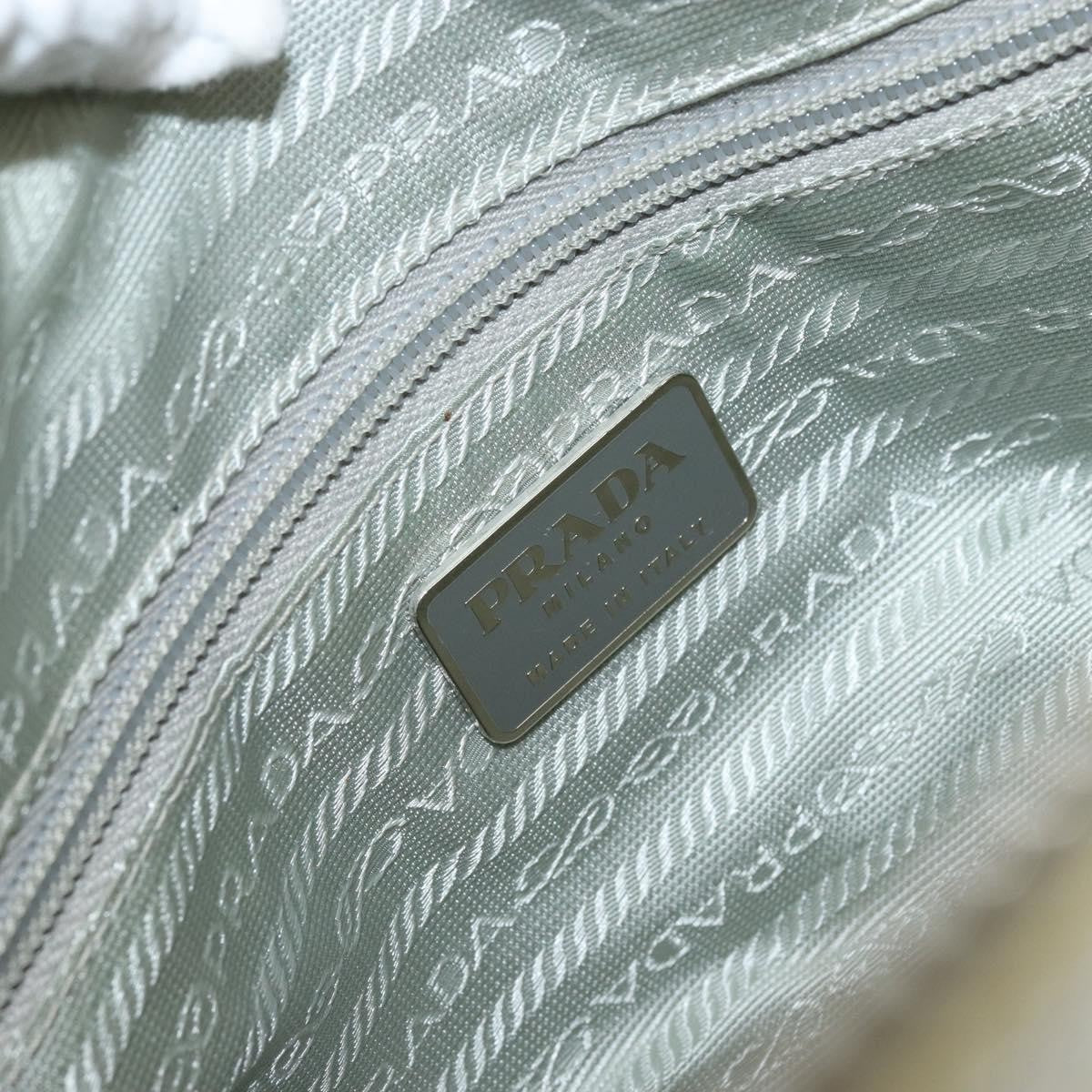 Prada Vintage Zip Handbag Tessuto, Silver, Nylon, Handbag