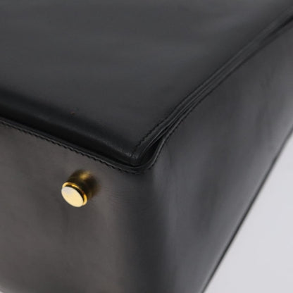 Salvatore Ferragamo Convertible Top Handle Bag Leather, BLACK, LEATHER, Handbag