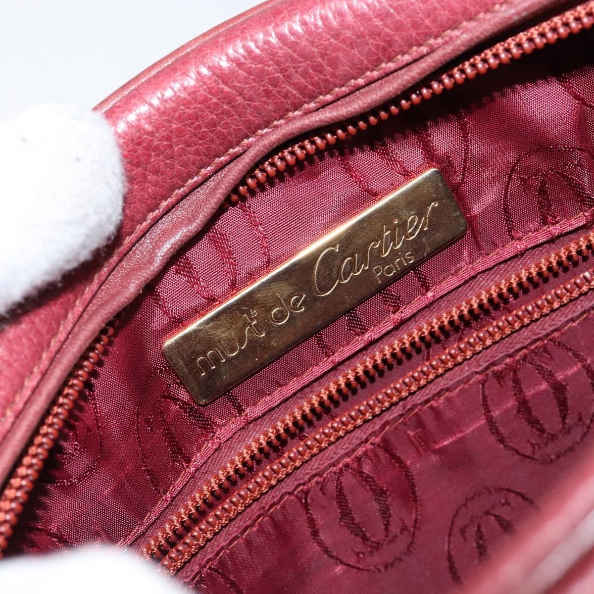 cartier Tasseled Must de Cartier Crossbody Bag Leather, BURGUNDY, LEATHER, Shoulder bag