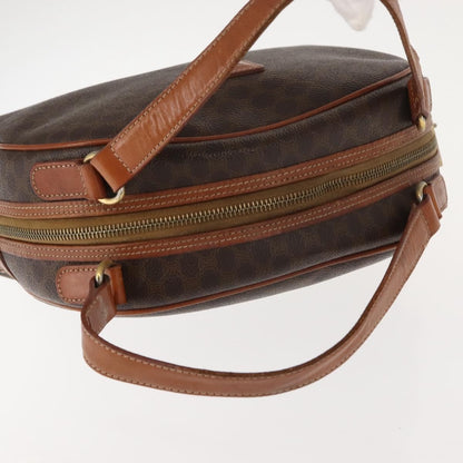 Celine Vintage Macadam Handbag Canvas and Leather, BROWN, CANVAS, Handbag