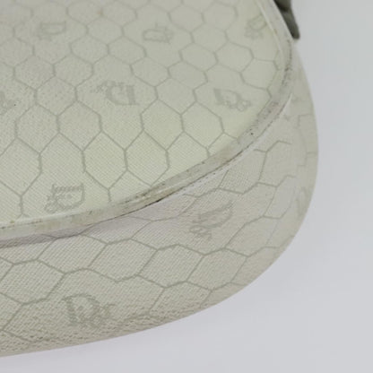 Christian Dior Vintage Honeycomb Flap Crossbody Bag Coated Canvas, WHITE, CANVAS, Crossbody bag