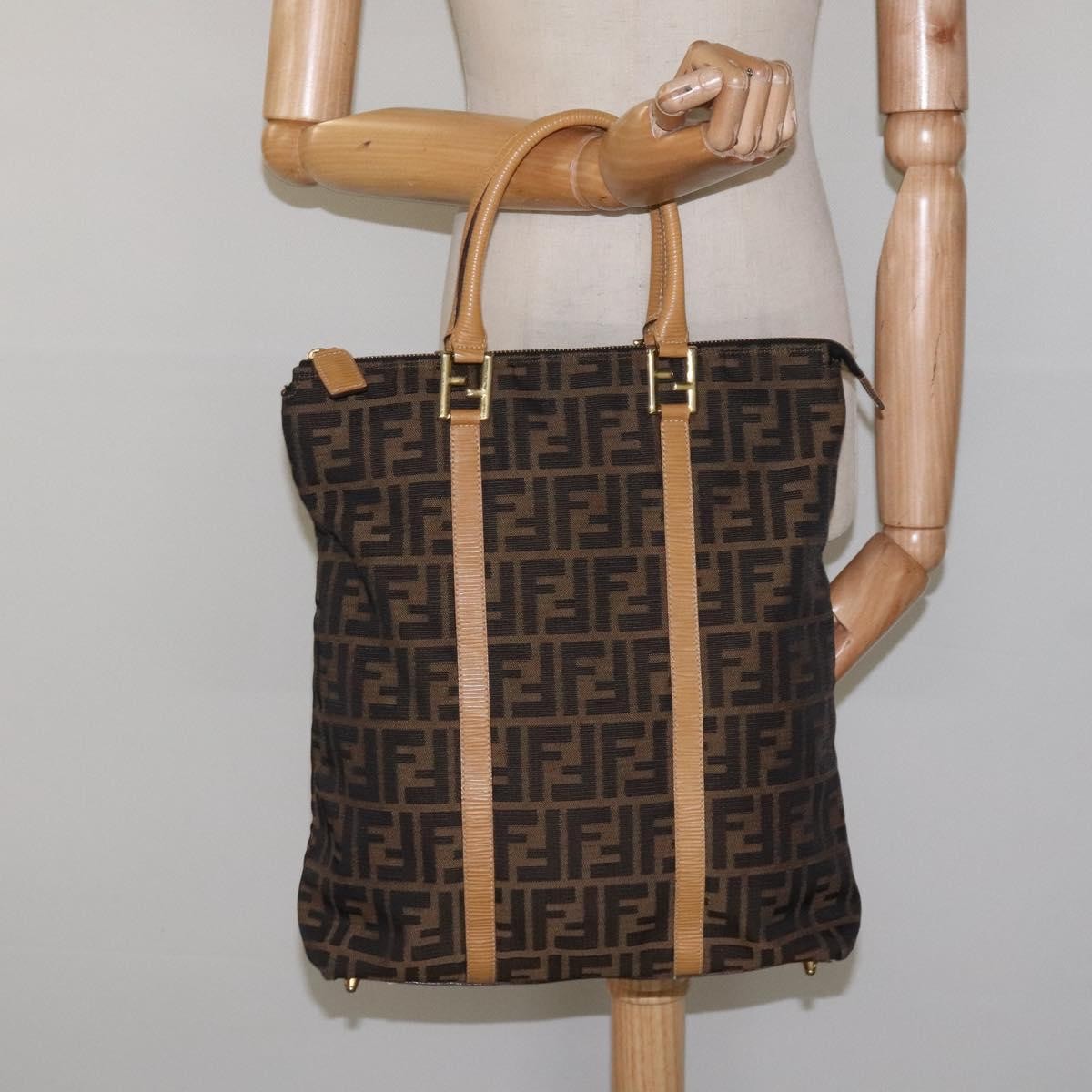 Fendi Vintage Top Handle Bag Zucca canvas, BLACK, CANVAS, Tote bag