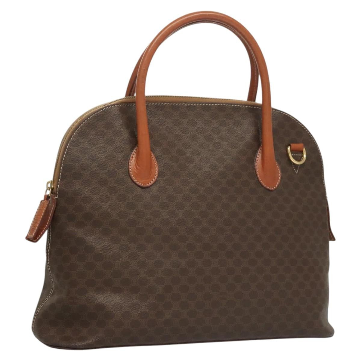 Celine Macadam Handbag Macadam with leather, Brown, Canvas, Handbag