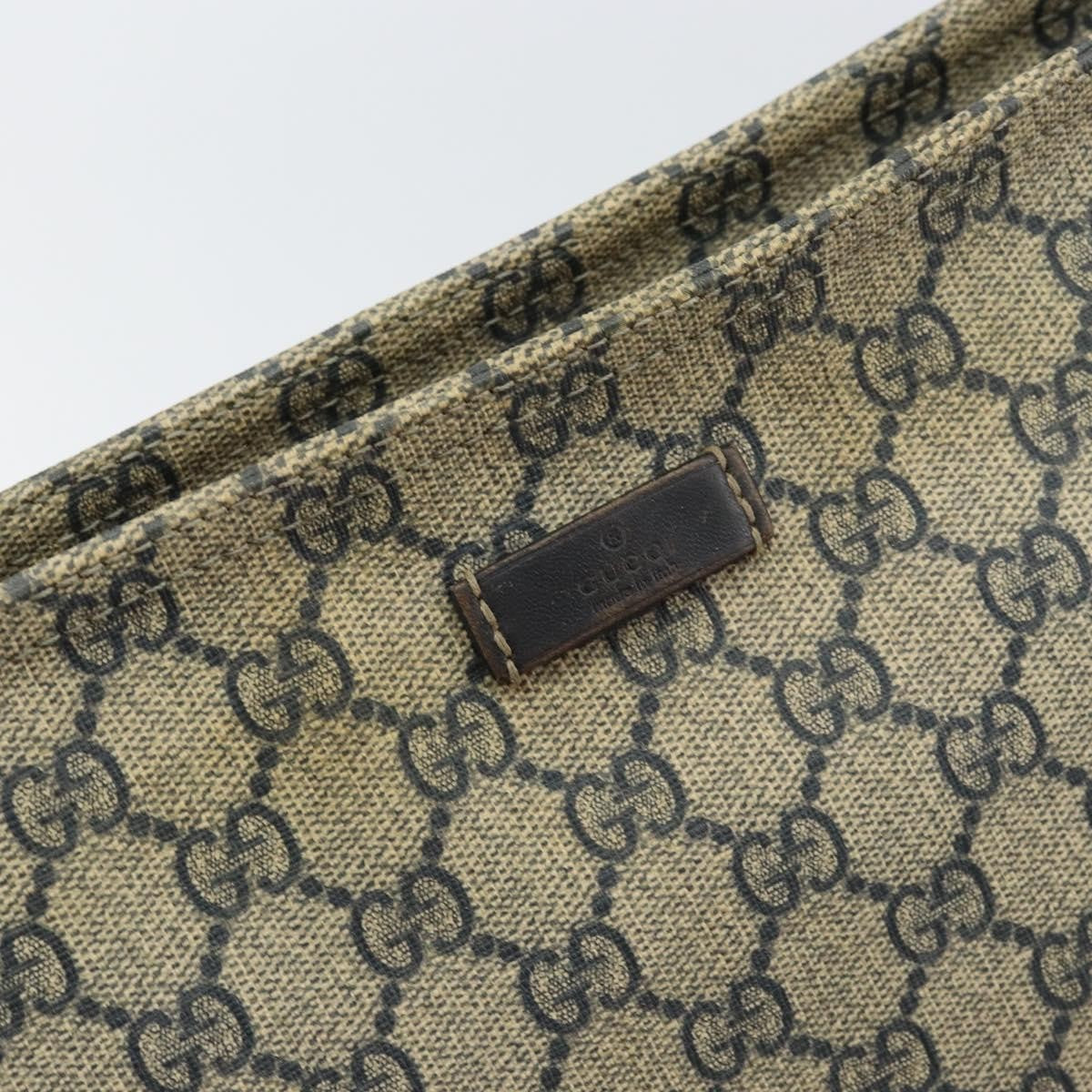 Gucci Zip Top Messenger Bag GG Coated Canvas, NAVY, PVC, Shoulder bag