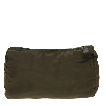 Prada Zip Around Pouch Tessuto, KHAKI, NYLON, Clutche & pouche