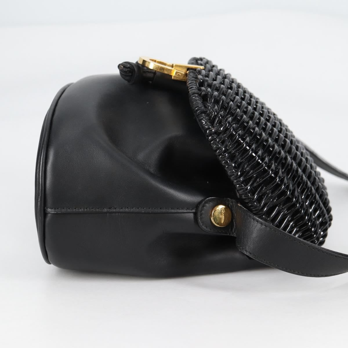 Salvatore Ferragamo Gancini Shoulder Bag Leather, BLACK, LEATHER, Shoulder bag