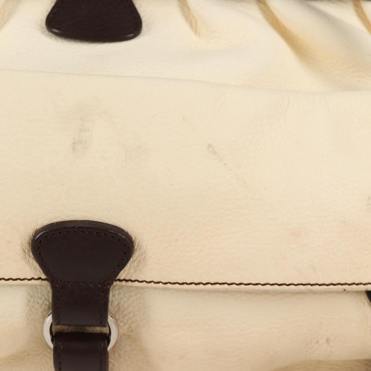 Salvatore Ferragamo Gancini handbag Leather, BEIGE, LEATHER, Handbag