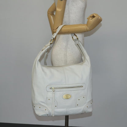 Bally Vintage Shoulder Bag Leather, White, Leather, Shoulder Bag
