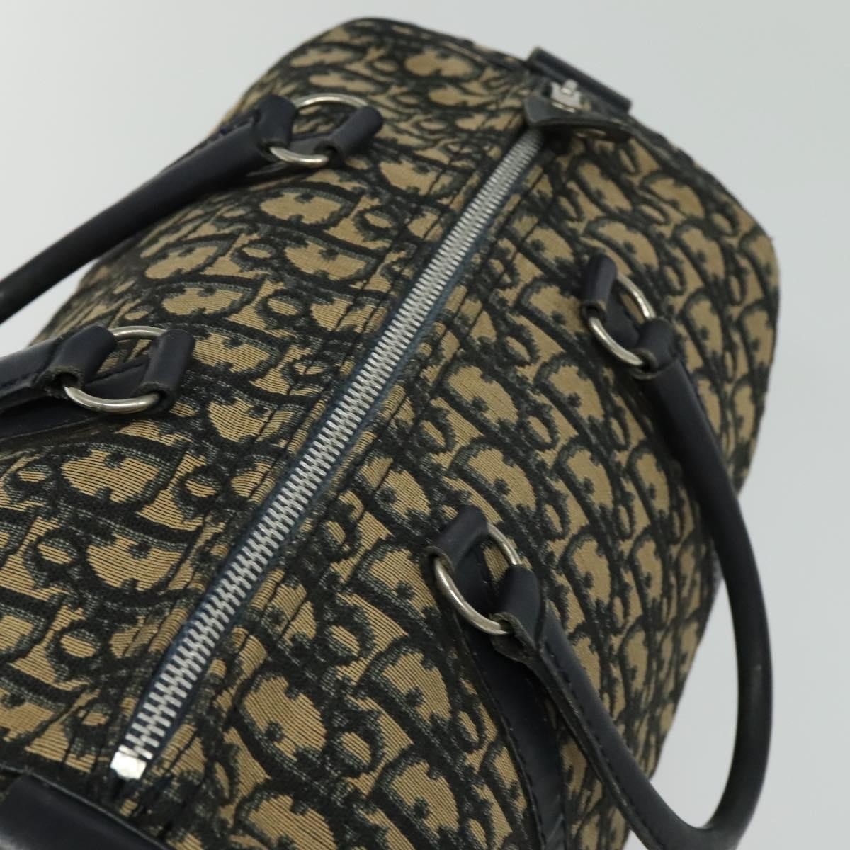 Christian Dior Vintage Trotter Boston Bag Diorissimo Canvas, NAVY, CANVAS, Handbag