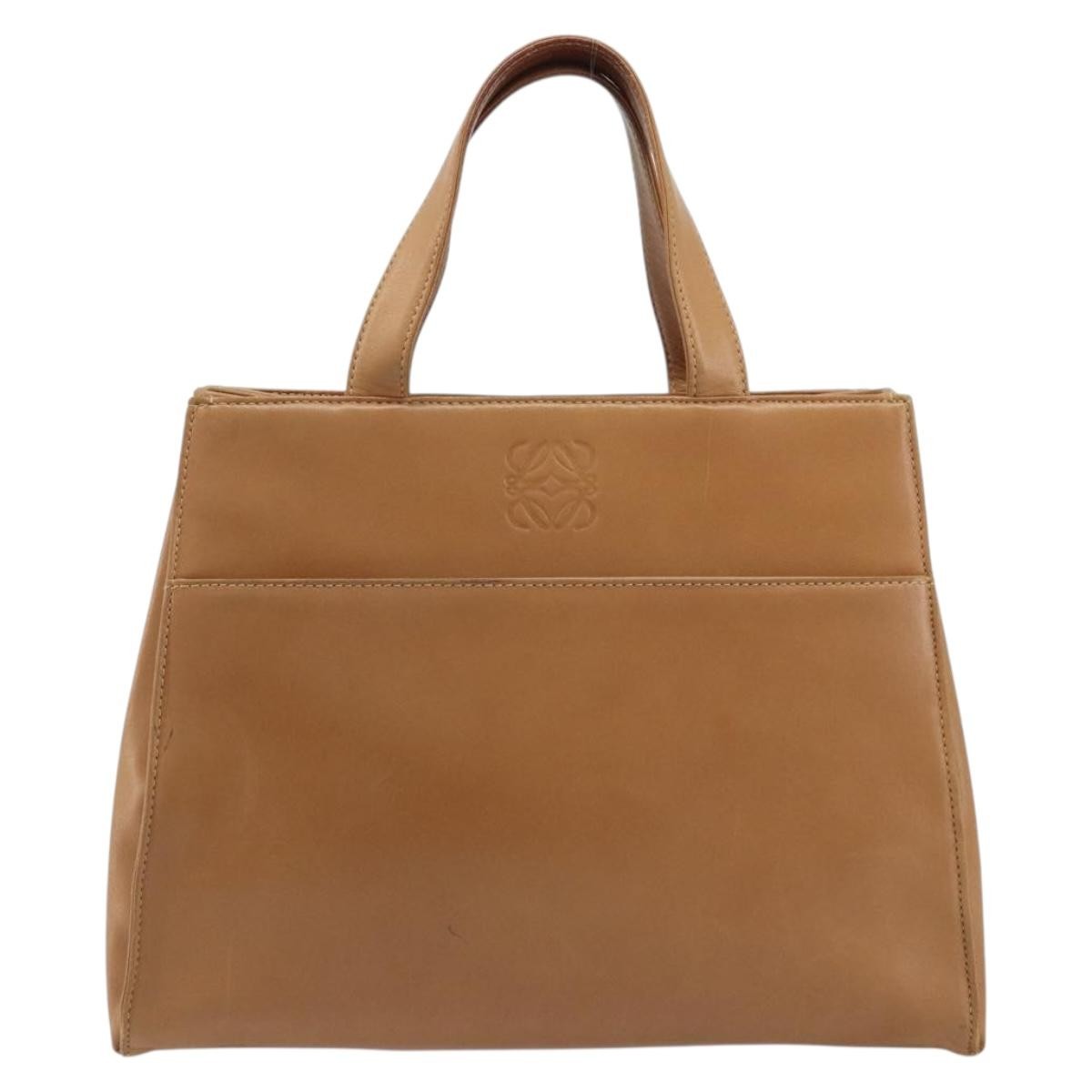 Loewe Anagram handbag Leather, Brown, Leather, Handbag
