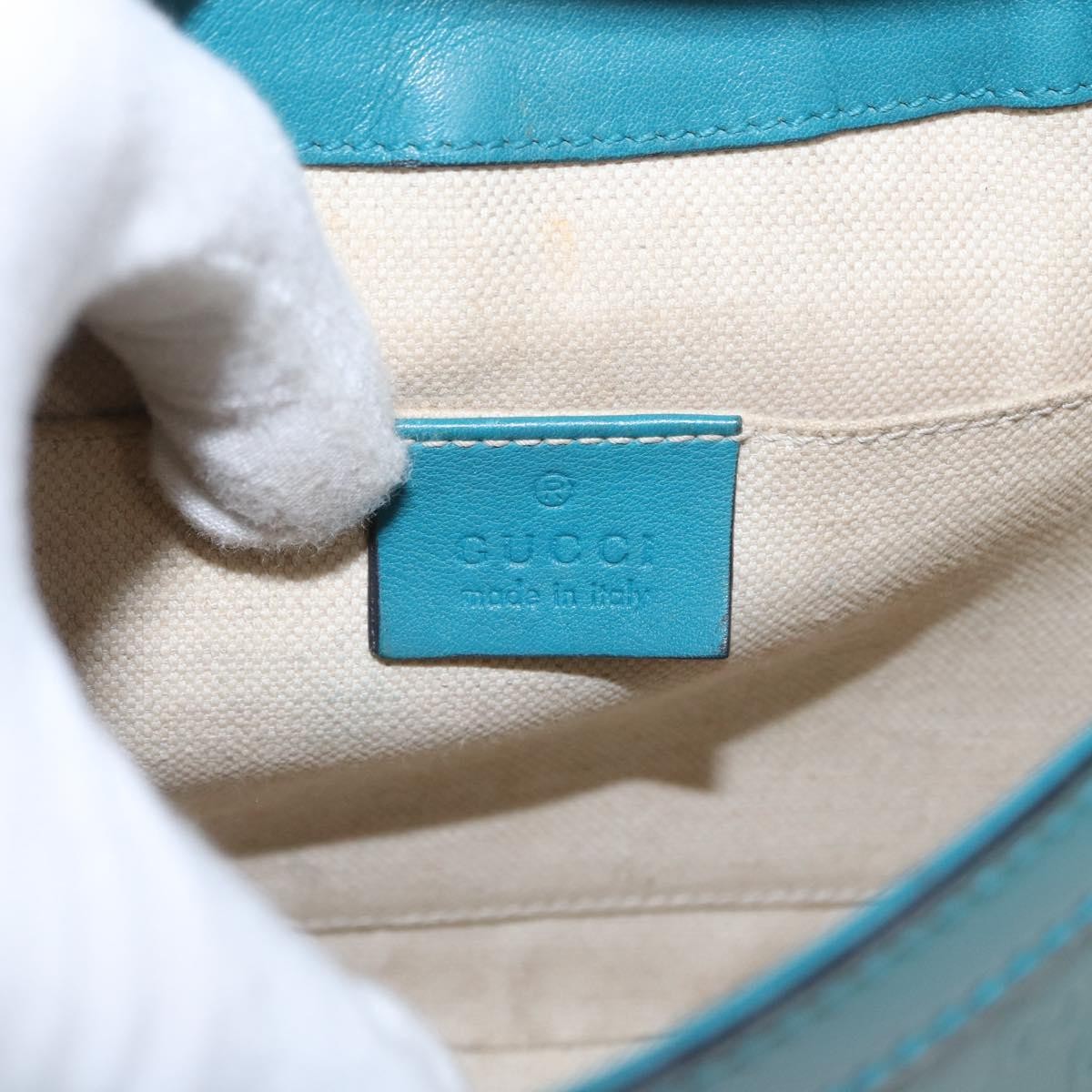 Gucci Vintage Flap Shoulder Bag Patent Leather, TURQUOISE, PATENT_LEATHER, Shoulder bag