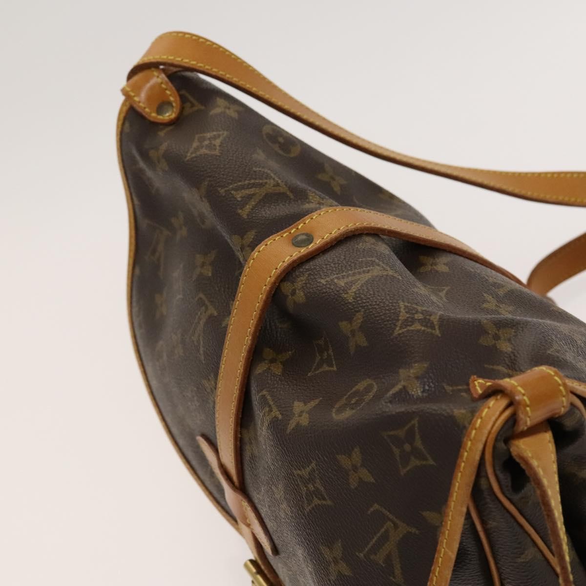 Louis Vuitton Saumur Handbag Monogram Canvas, BROWN, CANVAS, Shoulder bag