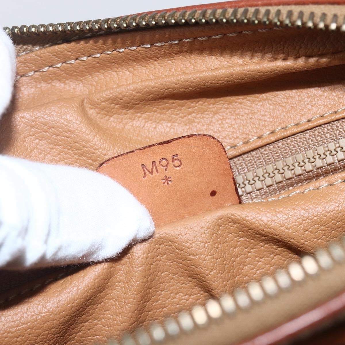 Celine Macadam Pochette Canvas and Leather, BROWN, PVC, Clutche & pouche