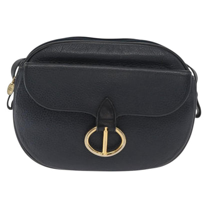 Christian Dior Vintage Shoulder Bag Leather, NAVY, LEATHER, Shoulder bag