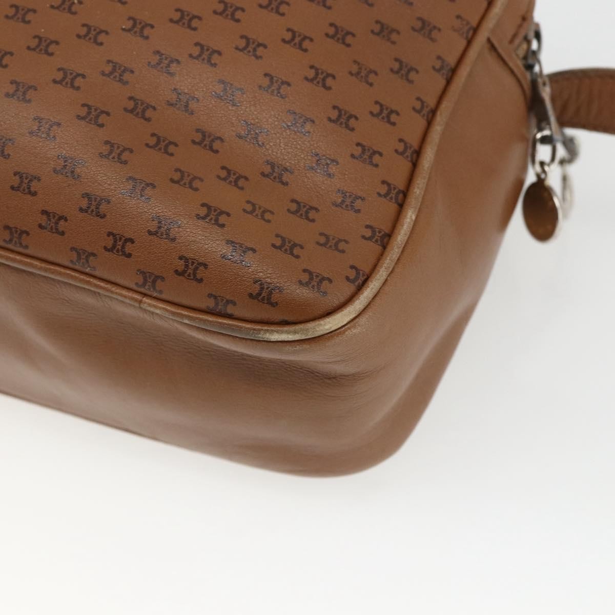 Celine Vintage Macadam Shoulder Bag Canvas and Leather, BROWN, CANVAS, Shoulder bag