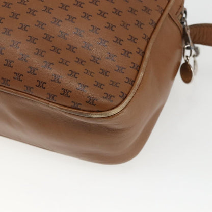 Celine Vintage Macadam Shoulder Bag Canvas and Leather, BROWN, CANVAS, Shoulder bag