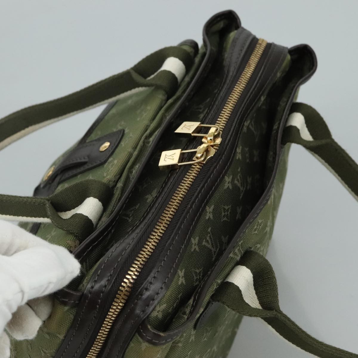 Louis Vuitton Sac Mary Kate Handbag Mini Lin, KHAKI, CANVAS, Handbag