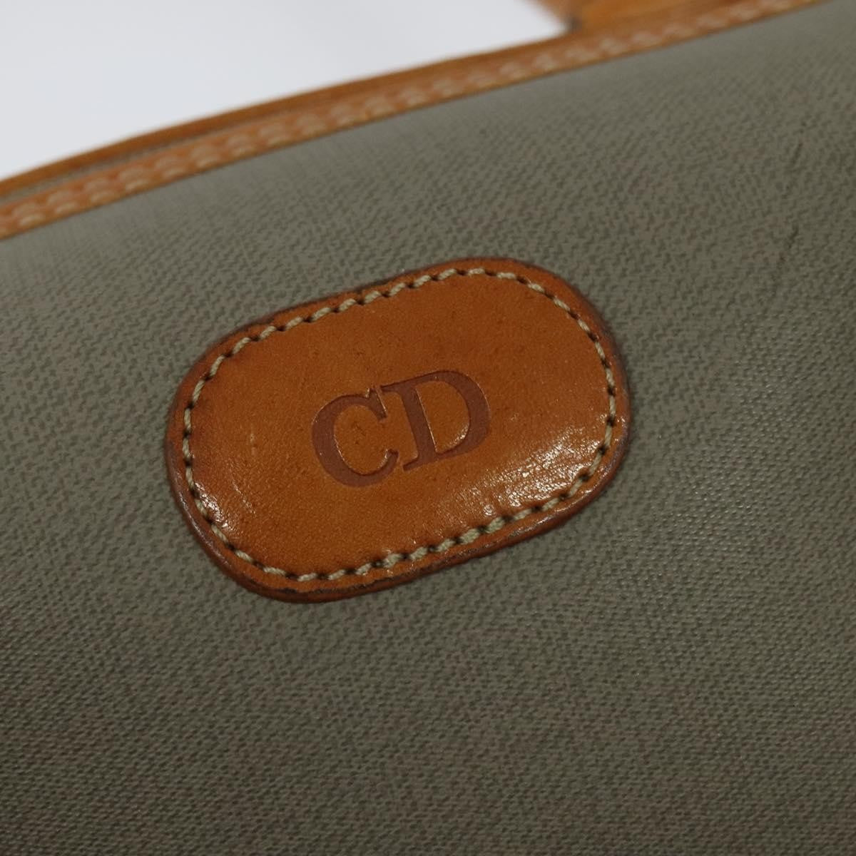 Christian Dior Vintage CD Handbag Canvas, GRAY, CANVAS, Handbag