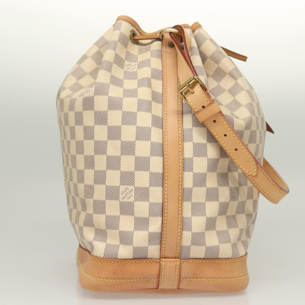Louis Vuitton Noe Handbag Damier, WHITE, CANVAS, Shoulder bag