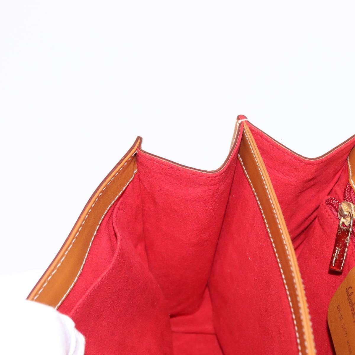 Salvatore Ferragamo Gancini handbag Leather, BROWN, LEATHER, Handbag