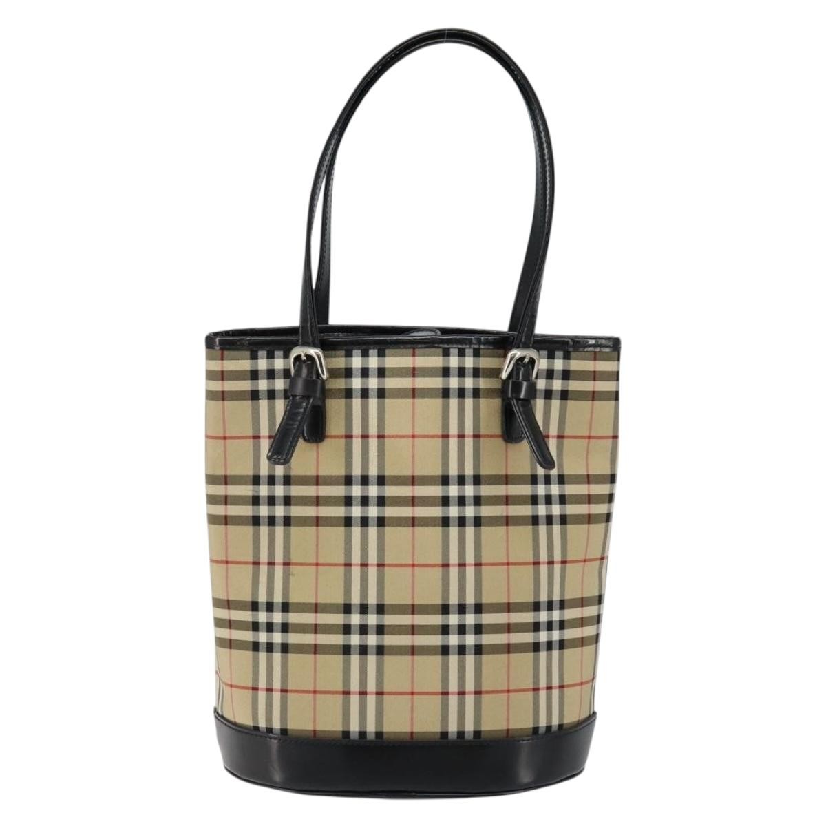Burberry Nova Check Tote Canvas and Leather, BEIGE, CANVAS, Tote bag