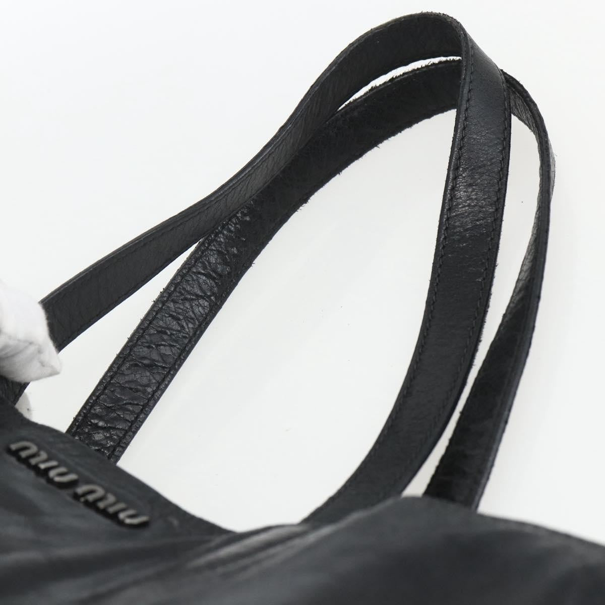 Miu Miu Vintage Tote bag Leather, BLACK, LEATHER, Tote bag