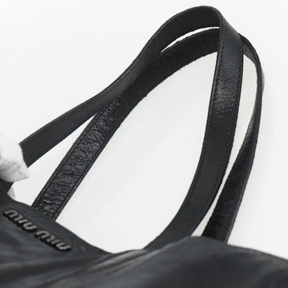 Miu Miu Vintage Tote bag Leather, BLACK, LEATHER, Tote bag
