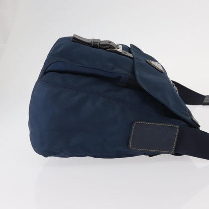 Prada Buckle Messenger Bag Tessuto, NAVY, NYLON, Shoulder bag