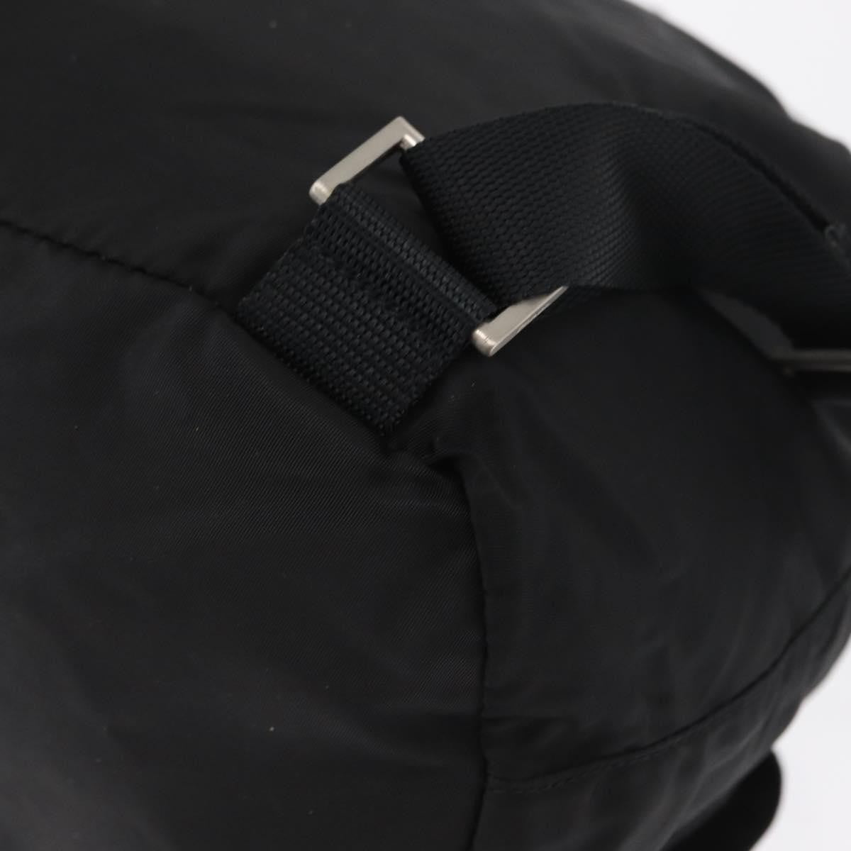 Prada Double Front Pocket Backpack Re-Nylon with Leather, BLACK, NYLON, Backpack