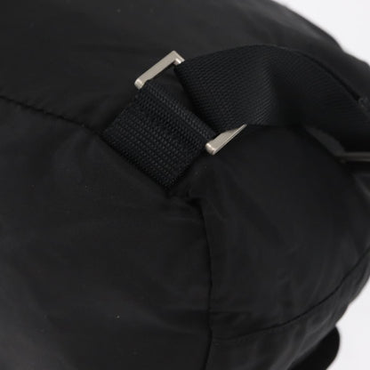Prada Double Front Pocket Backpack Re-Nylon with Leather, BLACK, NYLON, Backpack