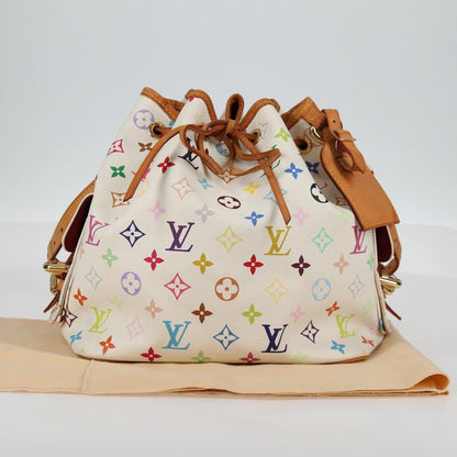 Louis Vuitton Petit Noe Handbag Monogram Multicolor, WHITE, CANVAS, Handbag