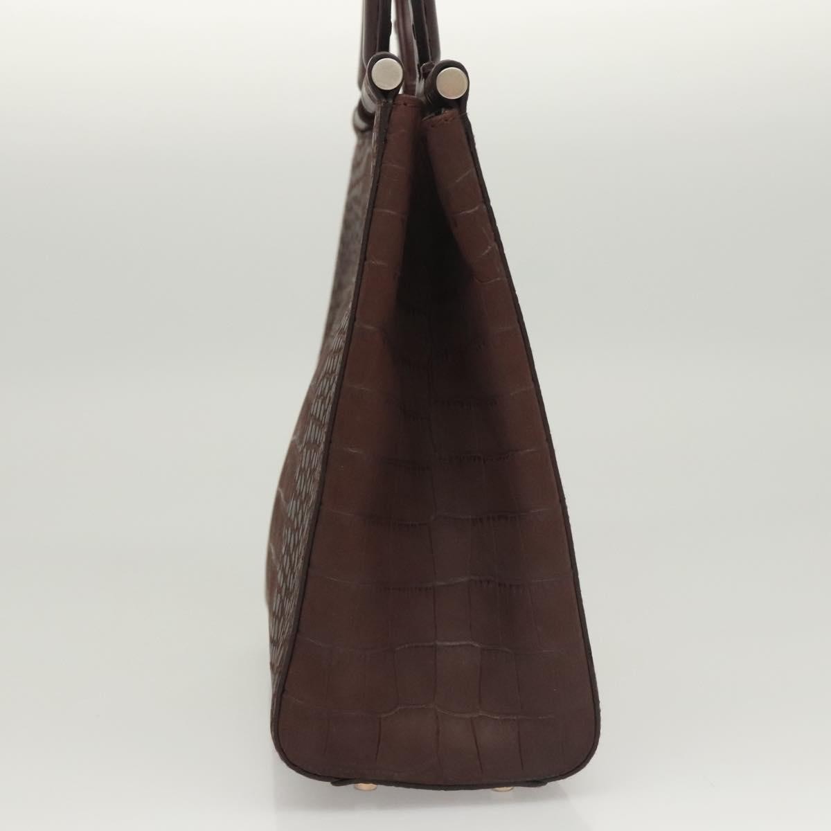 Salvatore Ferragamo Gancini handbag Leather, BROWN, LEATHER, Handbag