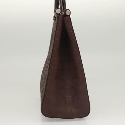 Salvatore Ferragamo Gancini handbag Leather, BROWN, LEATHER, Handbag