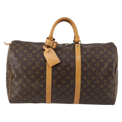 Louis Vuitton Keepall Bag Monogram Canvas, BROWN, CANVAS, Travel bag