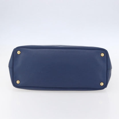 Prada Galleria Double Zip Tote Saffiano Leather, BLUE, LEATHER, Tote bag