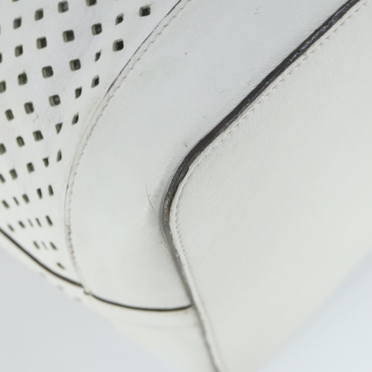 Louis Vuitton Flore Noe Handbag Perforated Leather, WHITE, LEATHER, Shoulder bag