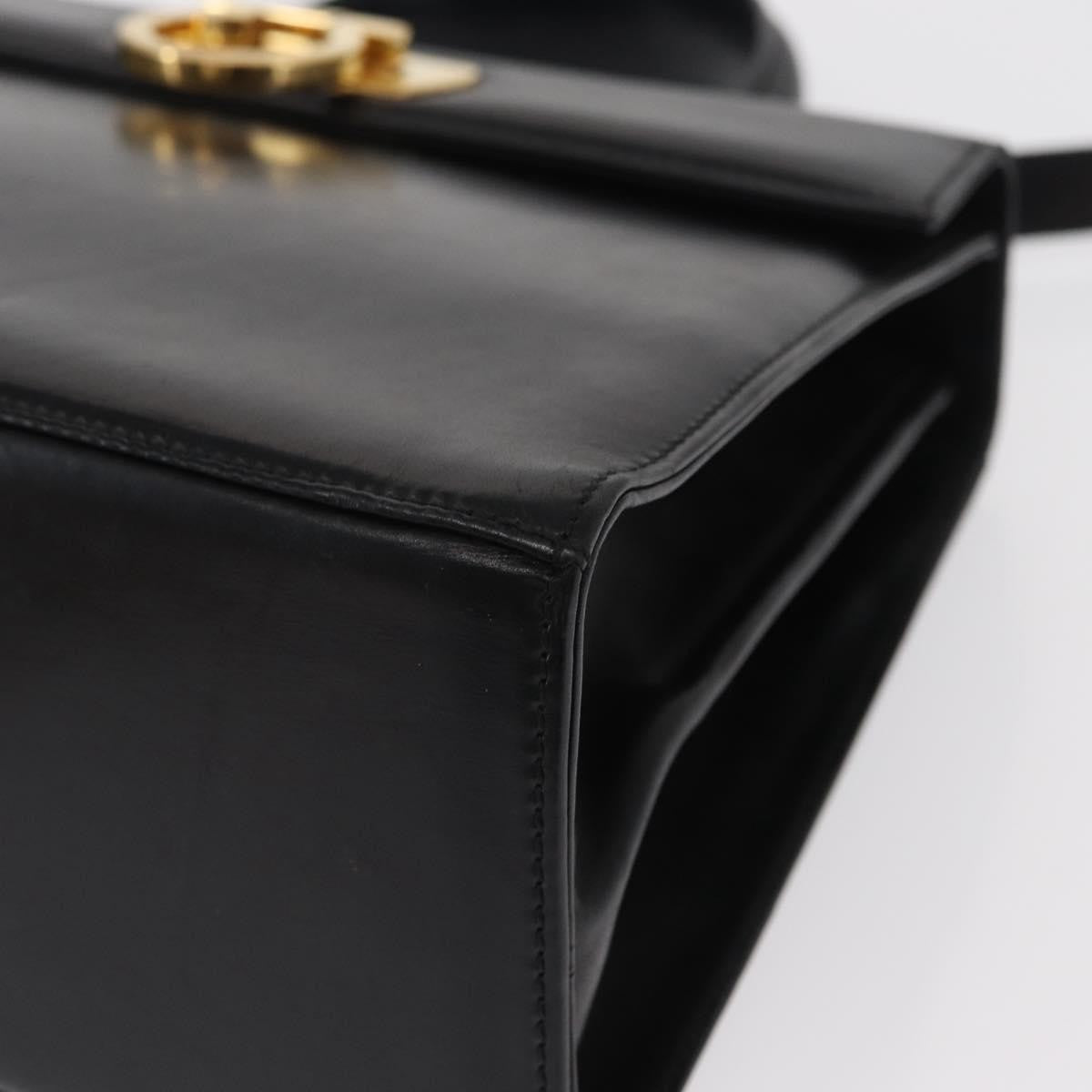 Salvatore Ferragamo Convertible Top Handle Bag Leather, BLACK, LEATHER, Handbag