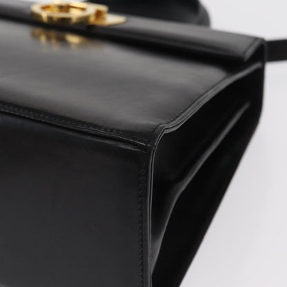 Salvatore Ferragamo Convertible Top Handle Bag Leather, BLACK, LEATHER, Handbag