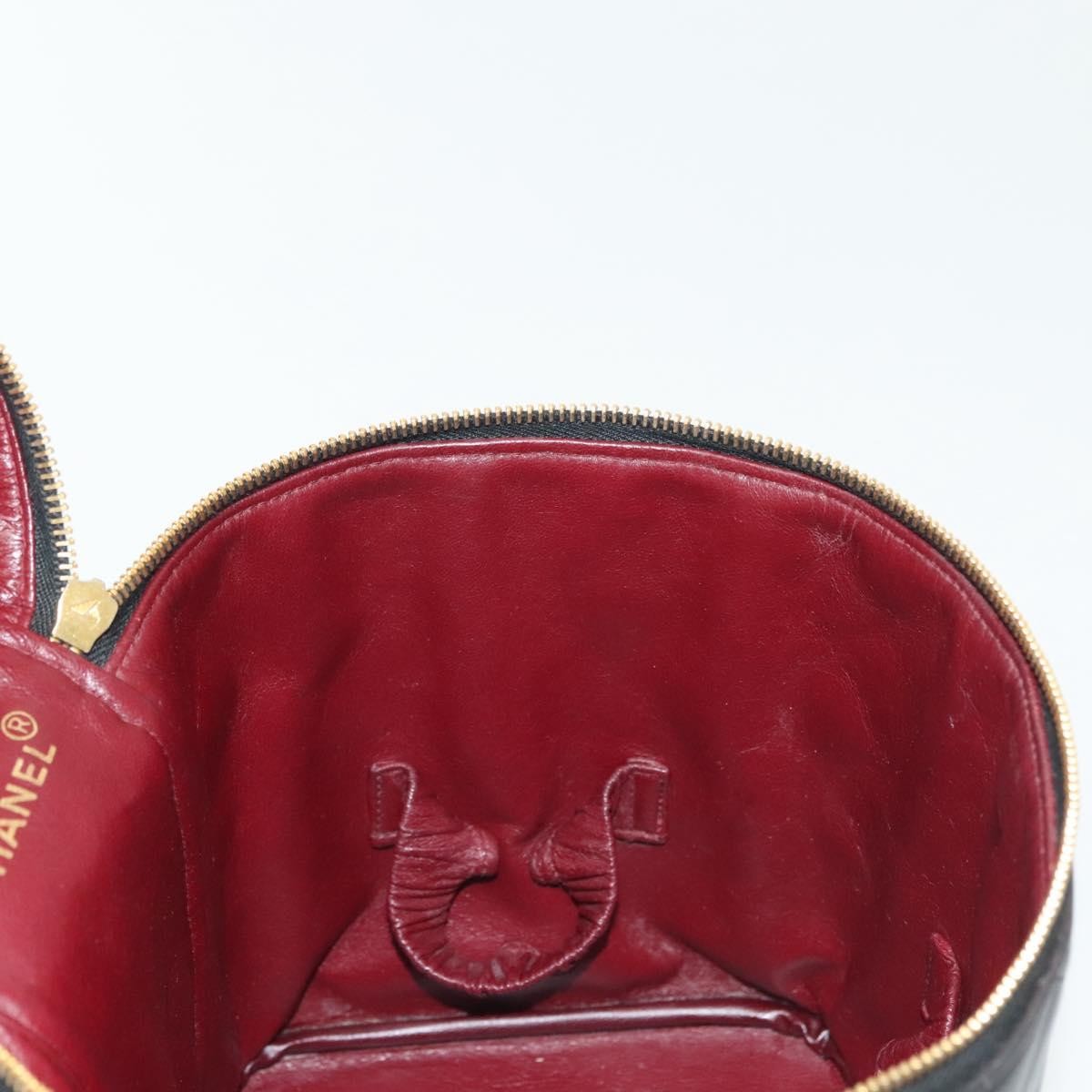 Chanel Vanity pouch Leather, BLACK, LEATHER, Toiletry Case