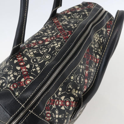Chanel Optic Coco Bowler Bag Printed Coated Canvas with Caviar, BLACK, PVC, Travel bag