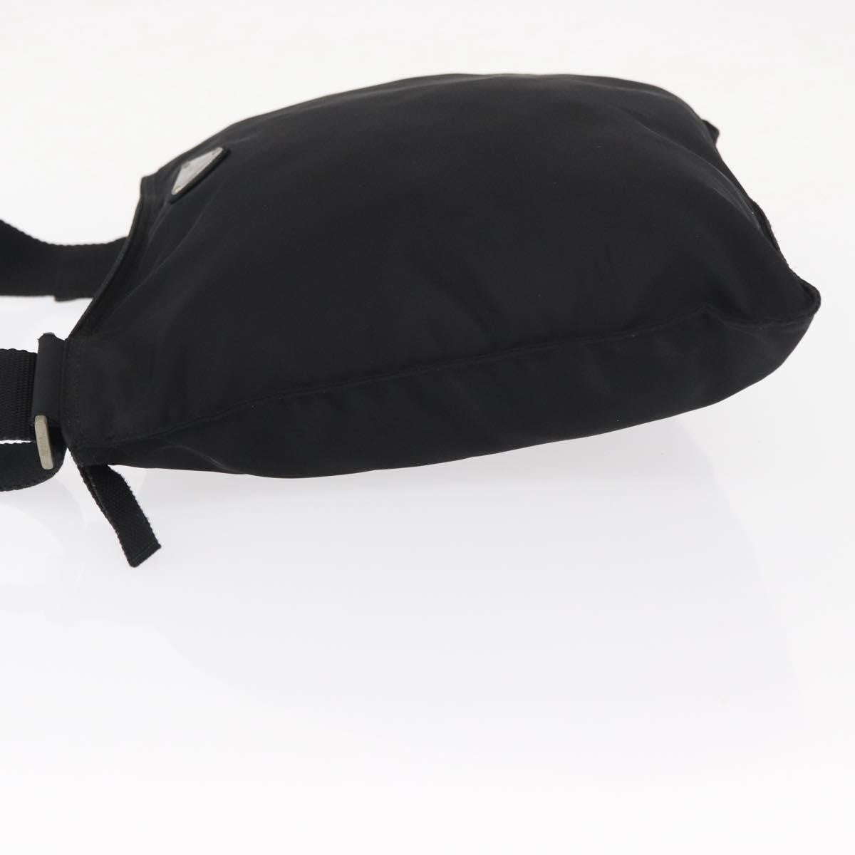 Prada Zip Messenger Bag Tessuto, BLACK, NYLON, Shoulder bag