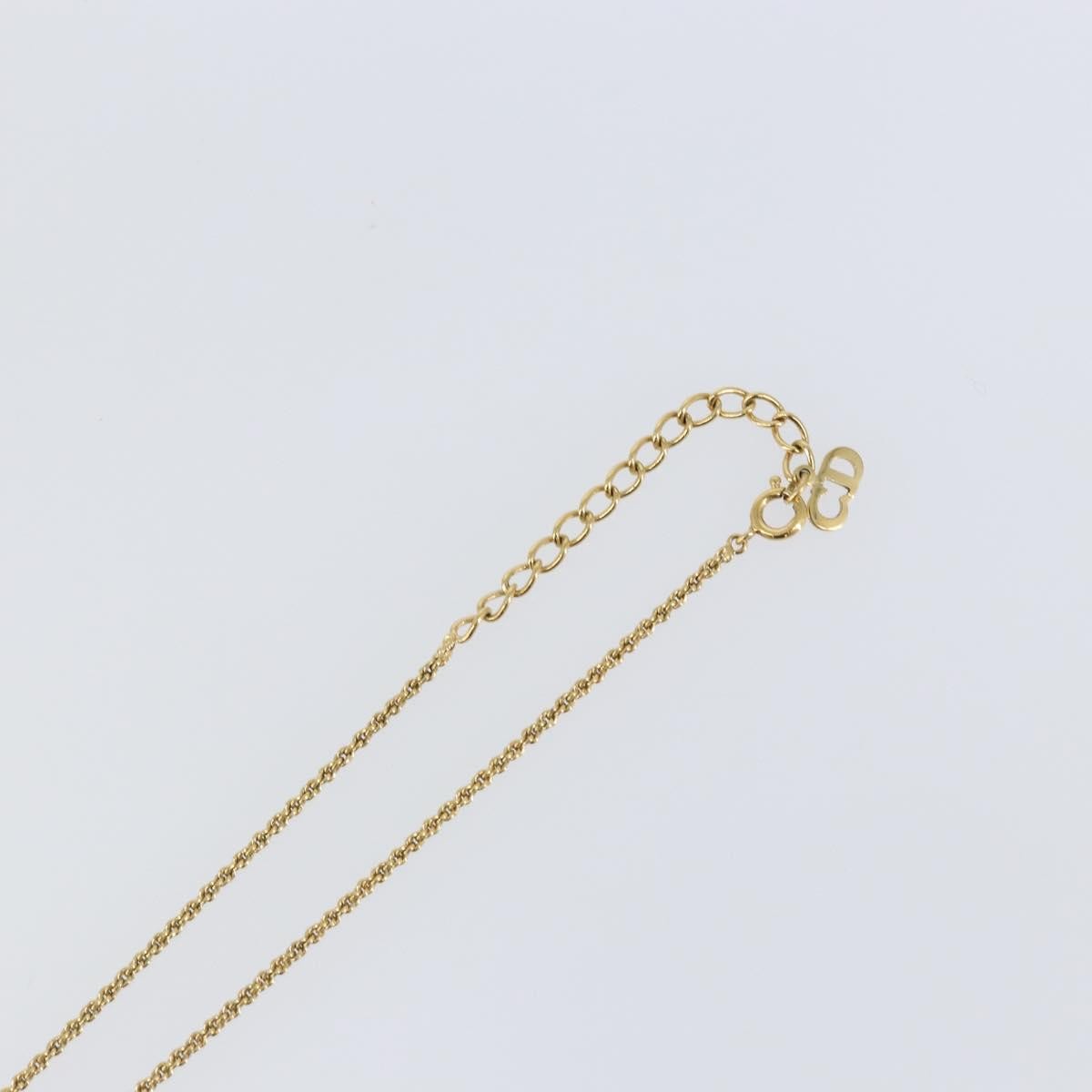 Christian Dior Vintage Logo Round Pendant Necklace Metal, GOLD, METAL, Necklace