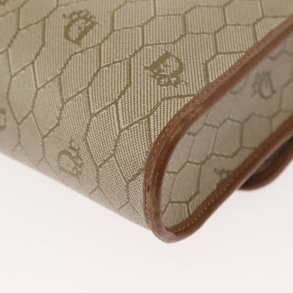 Christian Dior Vintage Honeycomb Flap Crossbody Bag Canvas and Leather, BEIGE, CANVAS, Shoulder bag